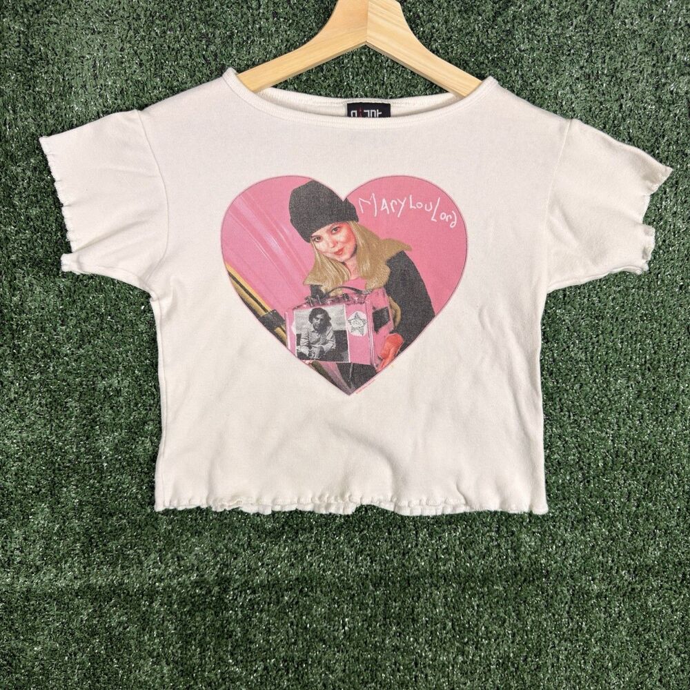 Vintage 1998 Mary Lou Lord Kill Rock Stars Graphic T-Shirt 90s Indie Cropped XS